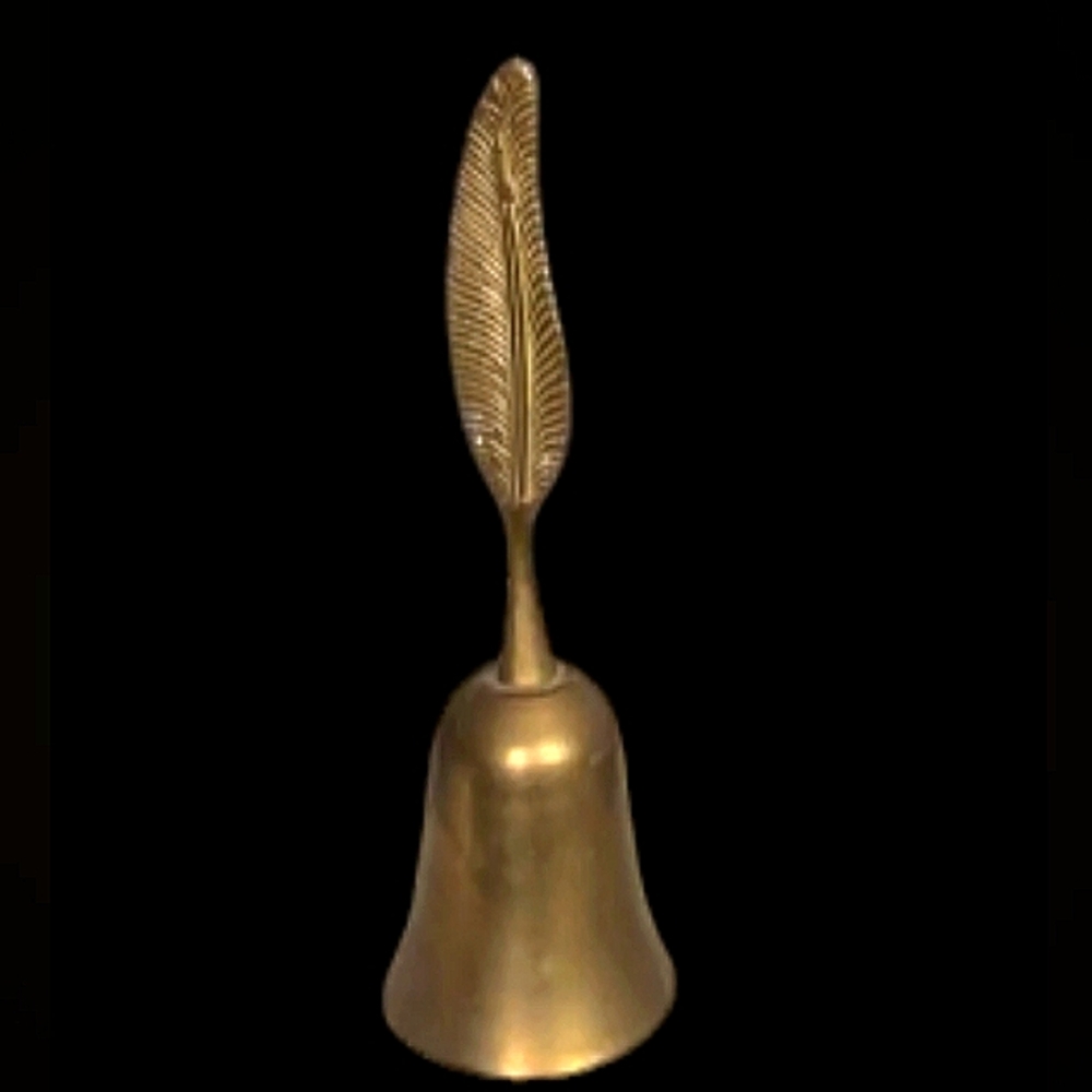 Brass Feather Bell RARE Vintage